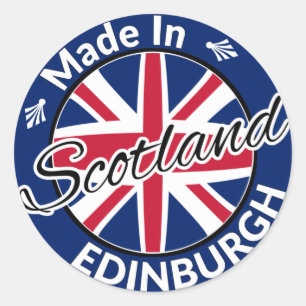 Sticker Rond Drapeau Union Jack d'Edimbourg en Ecosse