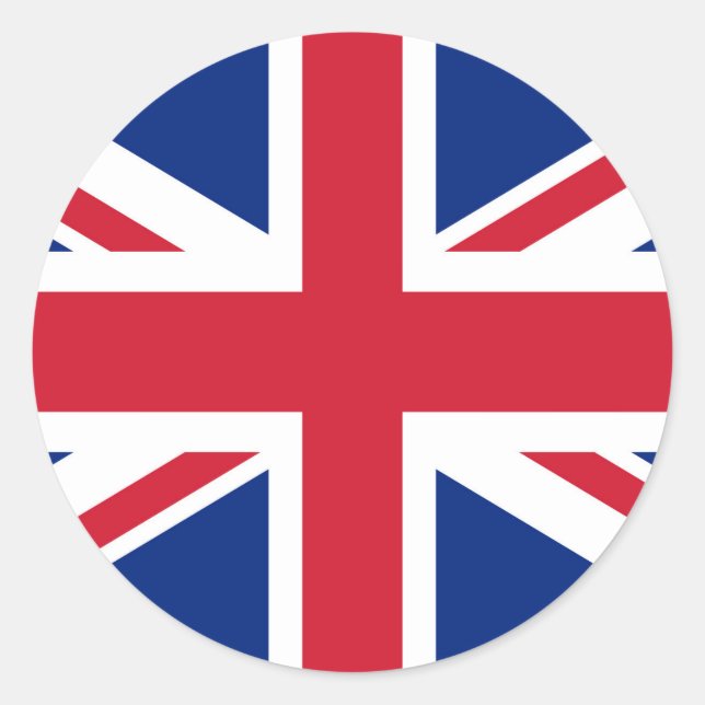 Sticker Rond Drapeau Union Jack du Royaume-Uni - Version authen (Devant)