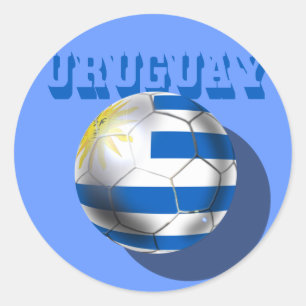 Sticker Rond Drapeau uruguayen de l'amour du football de