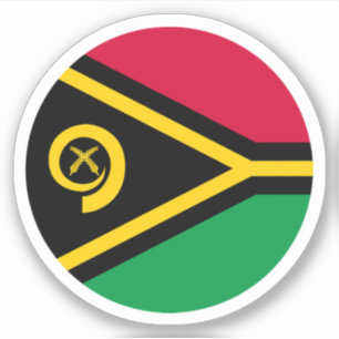 Sticker rond drapeau Vanuatu
