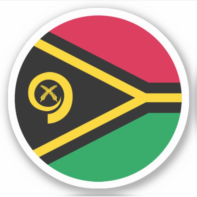 Sticker rond drapeau Vanuatu (Devant)