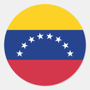 Sticker Rond Drapeau vénézuélien - Drapeau du Venezuela - Bande