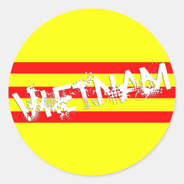 Sticker Rond Drapeau vietnamien (autocollants ronds) (Devant)