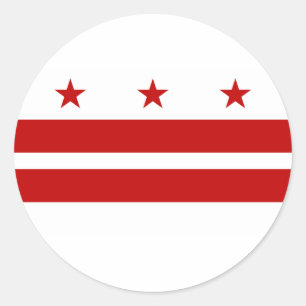 Sticker Rond Drapeau Washington DC