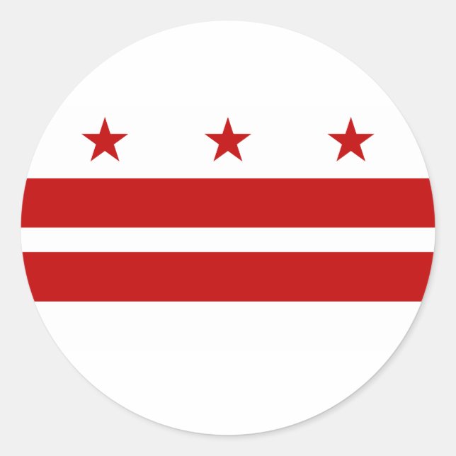 Sticker Rond Drapeau Washington DC (Devant)