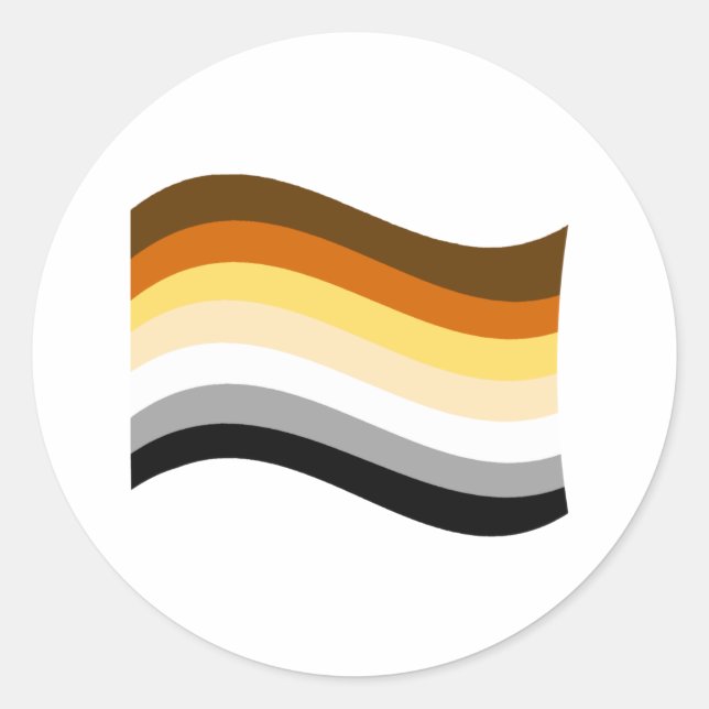 Sticker Rond Drapeau Wavy de la fierté de l'ours (Devant)