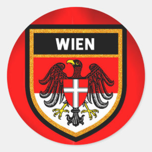 Sticker Rond Drapeau Wien