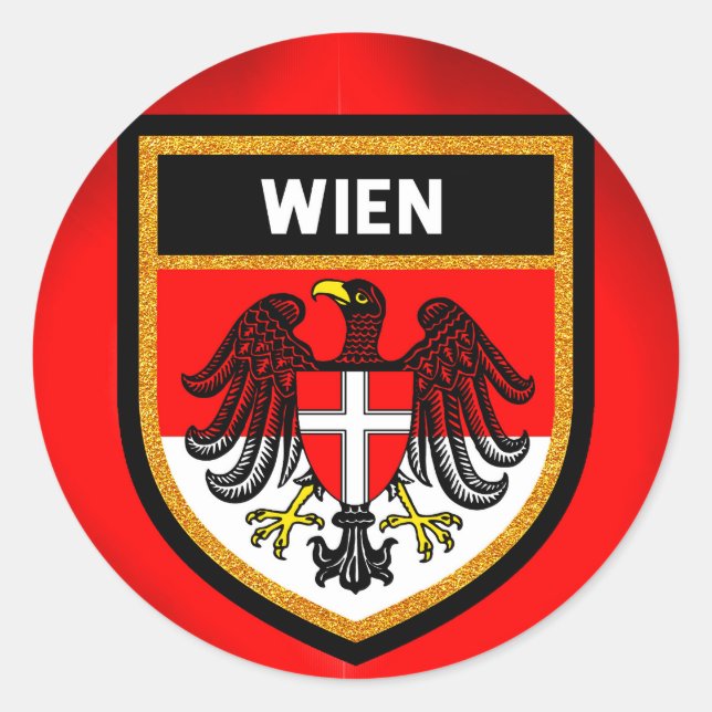 Sticker Rond Drapeau Wien (Devant)
