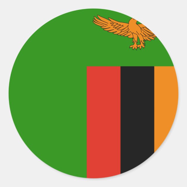 Sticker Rond Drapeau Zambie (Devant)