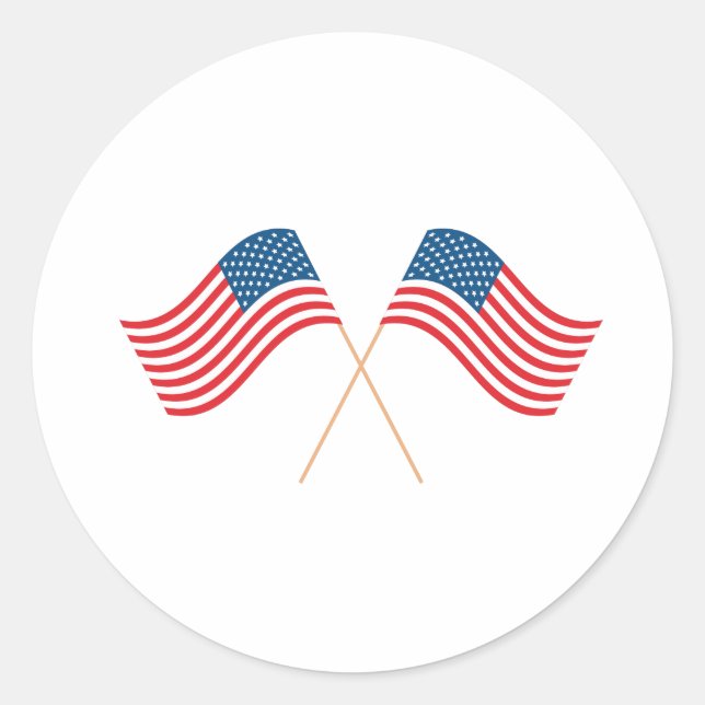 Sticker Rond Drapeaux américains (Devant)