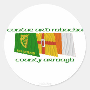 Sticker Rond Drapeaux d'Armagh du comté