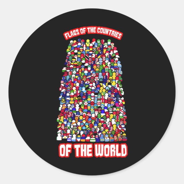 Sticker Rond Drapeaux Des Pays Du Monde International (Devant)