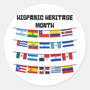 Sticker Rond Drapeaux du Mois du patrimoine hispanique