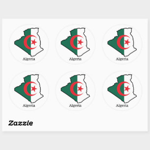 Sticker Rond Drapeaux et pays Algérie