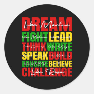 Sticker Rond Dream Black History Mois Junetdix African Ameri