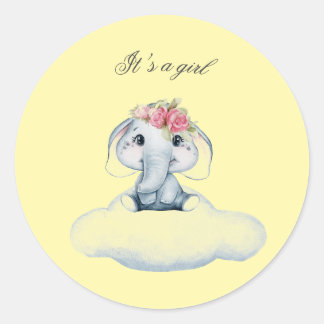 Sticker Rond Dreamy Days avec Rosie l'éléphant.