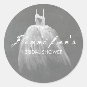 Sticker Rond Dreamy Mariage Fête des mariées robe