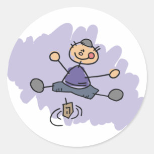 Sticker Rond Dreidel Boy