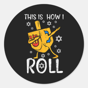 Sticker Rond Dreidel Dabbing Hanukkah dégueu Funny Chanukah Hom