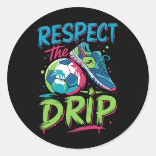 Sticker Rond Drip de foot Crème glacée fondante Respectez le ga