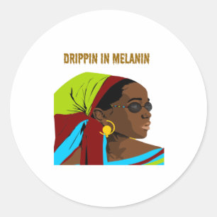 Sticker Rond Drippin dans Melanin