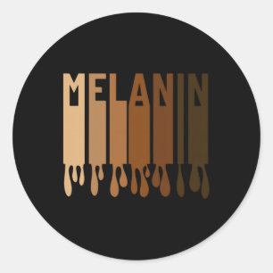 Sticker Rond Drippin Melanin Femmes Fierté Histoire noire Junet