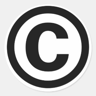 Sticker Rond Droit d'auteur ! Appliquer Librement