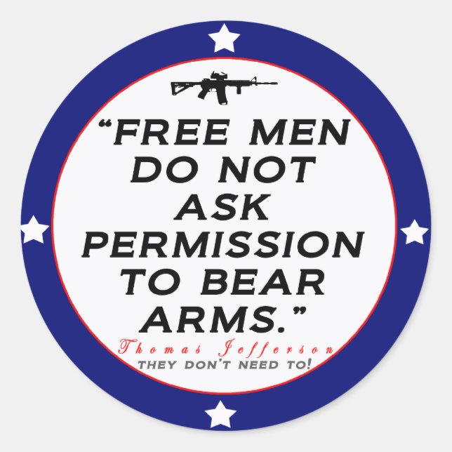 Sticker Rond Droit de porter des armes (Devant)