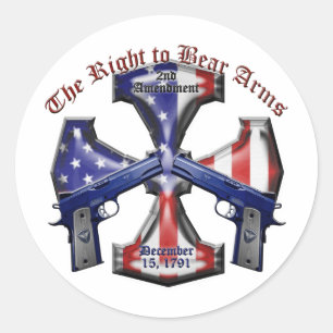 Sticker Rond Droit De Porter Des Armes