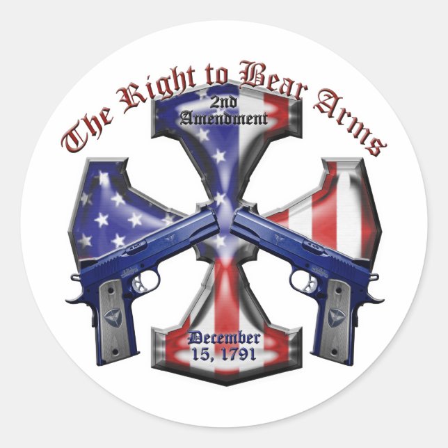 Sticker Rond Droit De Porter Des Armes (Devant)