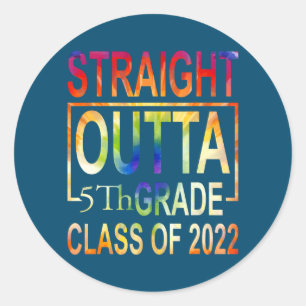 Sticker Rond Droit devant 5e année Enseignant de cinquième anné