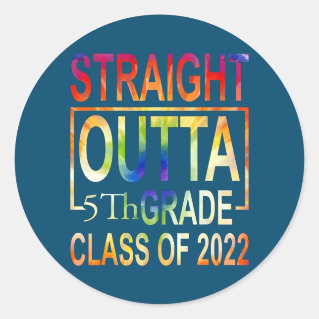Sticker Rond Droit devant 5e année Enseignant de cinquième anné (Devant)