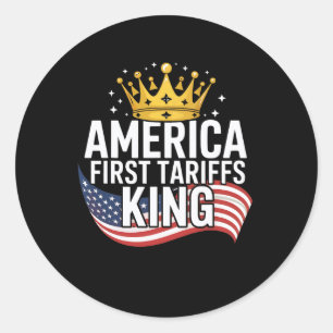 Sticker Rond Droits de douane Trump drôles fonction marché bour