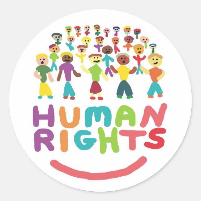 Sticker Rond Droits de l'homme (Devant)