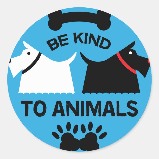 Sticker Rond Droits de protection sociale des chiens | Chien Pr (Devant)