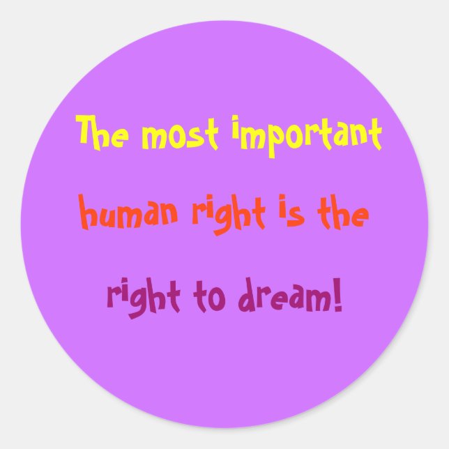 Sticker Rond Droits humains importants (Devant)