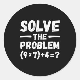 Sticker Rond Drôle 67 Mème Pemdas Humour Prof de Maths Élémenta