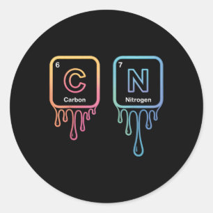 Sticker Rond Drôle 67 Mème Science Chimie Nerd Humour Périodiqu