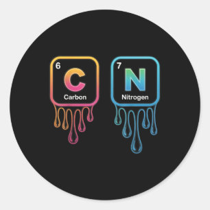 Sticker Rond Drôle 67 Mème Science Chimie Nerd Humour Périodiqu