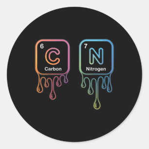 Sticker Rond Drôle 67 Mème Science Chimie Nerd Humour Périodiqu