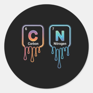 Sticker Rond Drôle 67 Mème Science Chimie Nerd Humour Périodiqu