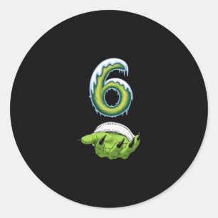 Sticker Rond Drôle 67 Mème Six Sept Monstre Épouvantable Mains