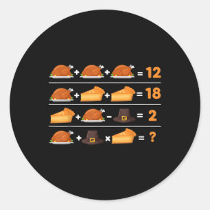 Sticker Rond Drôle 6 7 Mème 67 Thanksgiving Ordre Des Opération