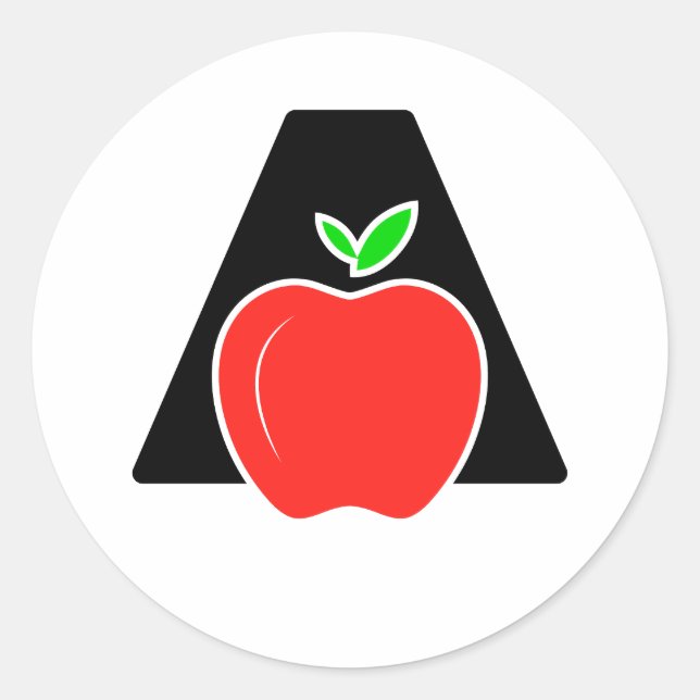 Sticker Rond Drôle A Pour Apple (Devant)