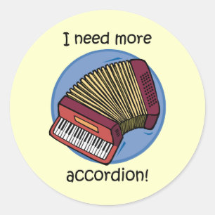 Sticker Rond Drôle accordéon