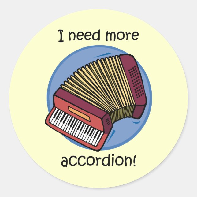 Sticker Rond Drôle accordéon (Devant)