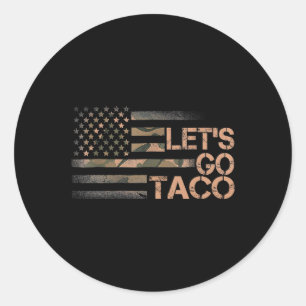 Sticker Rond Drôle Allons-y Taco 3