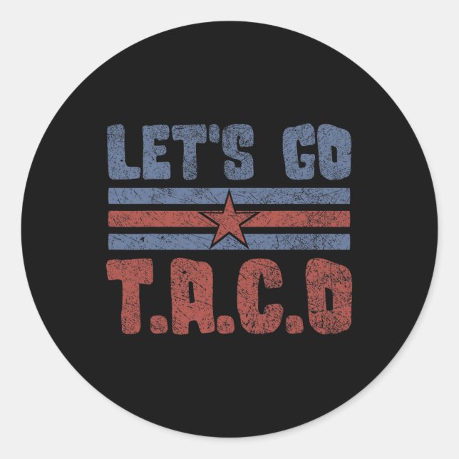 Sticker Rond Drôle Allons-y Taco 55 (Devant)