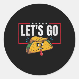 Sticker Rond Drôle Allons-y Taco 9