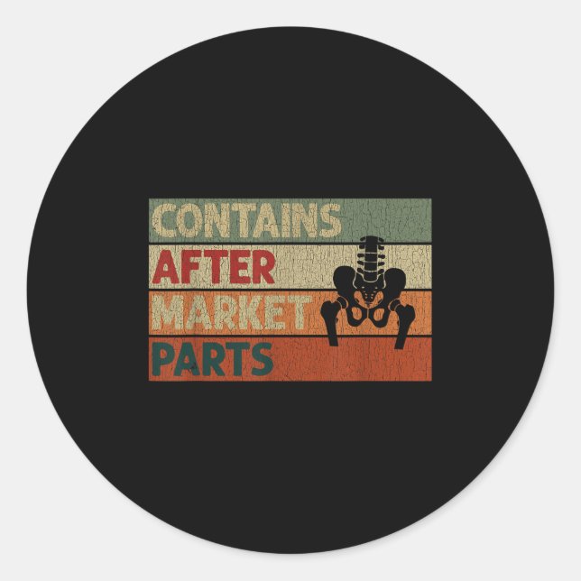 Sticker Rond Drôle après la chirurgie de hanche récupération bi (Devant)